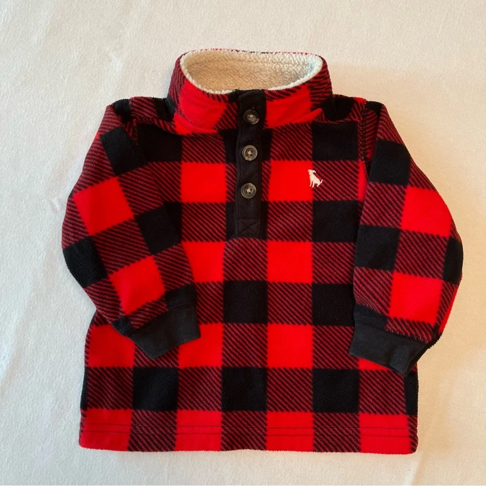 Carters 12M Buffalo Check Matching Cozy Fleece Set Fall Winter Holiday Christmas